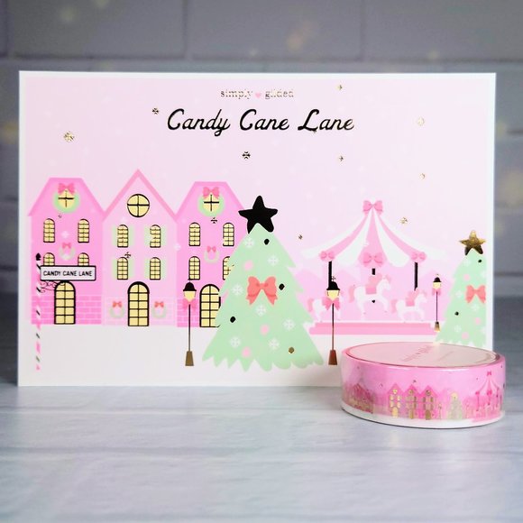 Candy Cane Lane Passports Washi Tape & Postcard | simply gilded - Picture 1 of 1